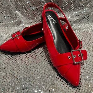 Seychelles Women's Bright Red Slingback Flats
